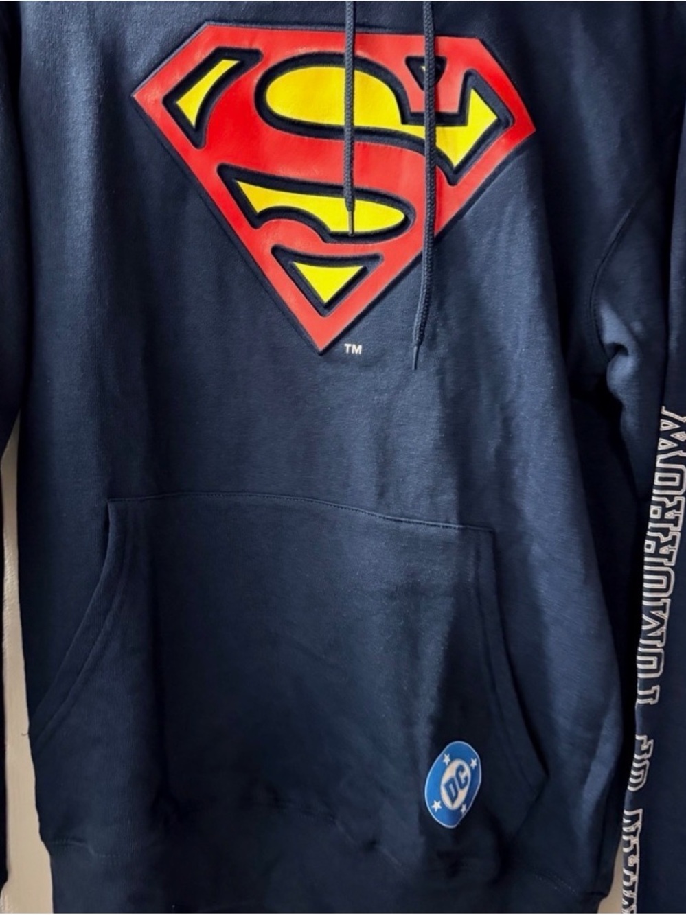 DC Comics Navy Crewneck Sweatshirt with Red & Yellow Superman Shield